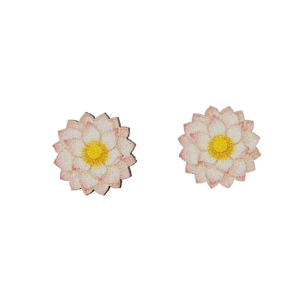 Pink Lotus-nappikorvakorut